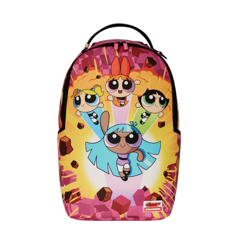 Limited Edition Sprayground Pink and Yellow Power Puff Girls Cartoon Backpack